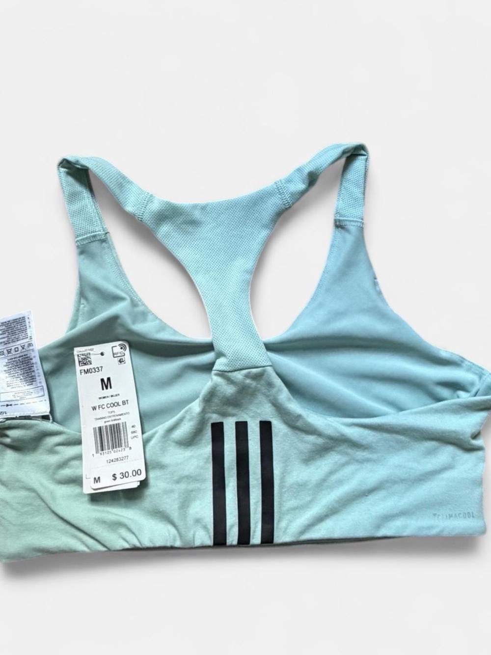 adidas Light Teal Racerback Sports Bra